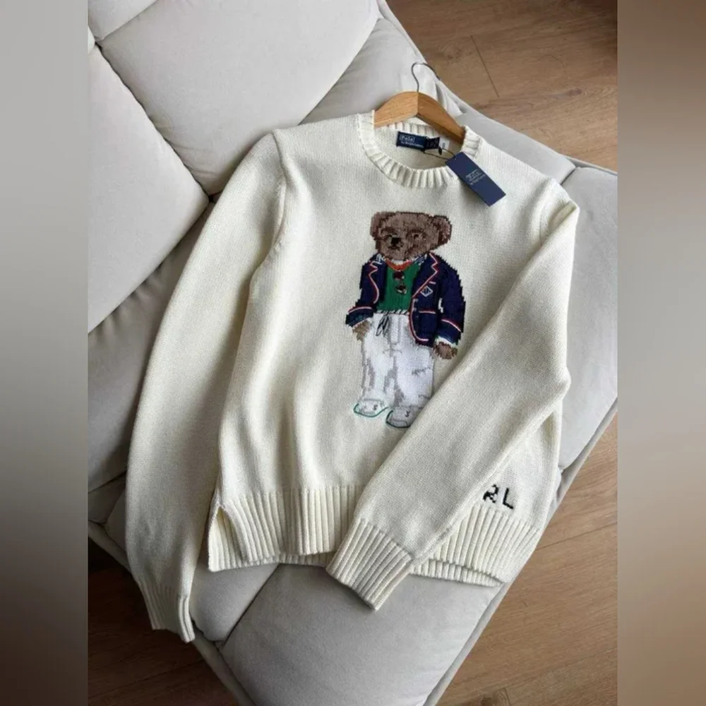 White Polo Ralph Lauren Bear Sweater - Picture 5 of 7